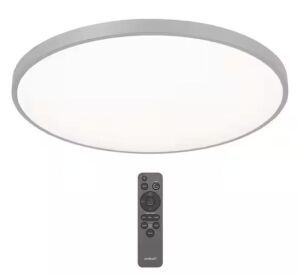 Artika Europa 21 in. 1-Light Modern Silver Integrated LED 3 CCT Flush Mount Ceiling Light Fixture