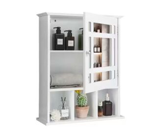 White Surface Mount Medicine Cabinet with Mirror, 19 in. W x 23.5 in. H  