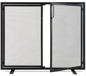 2-Door Wrought Iron Fireplace Screen w/ Magnetic Doors - 38.5x41in$79.99