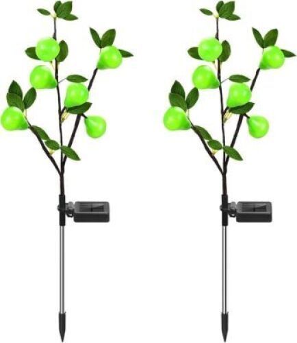 Lot of (2) Pear Tree Solar Lights, 2 Pack