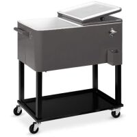 Portable Rolling Cooler Cart w/ Bottle Opener, Catch Tray - 80qt&nbsp;&nbsp;&nbsp;&nbsp;&nbsp;