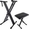 Piano Keyboard Stand and Bench Set