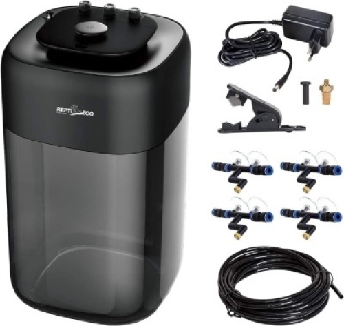 EPTI ZOO 10L Reptile Mister Fogger Terrariums Humidifier Extremly High Pressure Silent Pump Fog Machine Misting Rainforest Sprayer System Tank with 4PCS Nozzles for a Variety of Reptiles/Amphibians