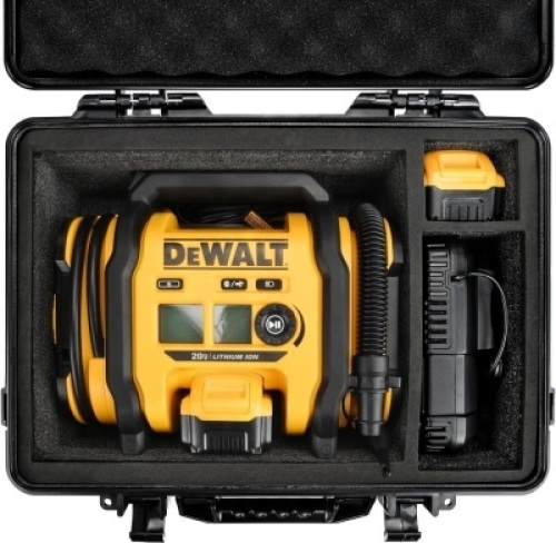 Air Compressor Hard Case Compatible with DEWALT 20V MAX Tire Inflator DCC020IB, Air Pump Storage Carrying Bag for DEWALT DCC020IB Tools, with Pocket for Battery Pack and Charging Kit -Black