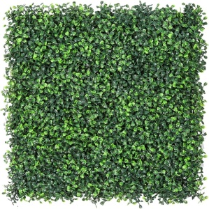 2 Pieces 20"x 20" Artificial Boxwood Panels Topiary Hedge Plant, Privacy Hedge Screen Sun Protected Suitable for Outdoor, Indoor, Garden, Fence, Backyard and Decor (12PCS)