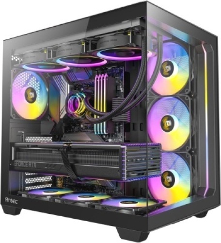 Antec C5 ARGB, 7 x 120mm ARGB PWM Fans Included, Up to 10 Fans Simultaneously, Type-C 3.2 Gen 2 Port, Seamless Tempered Glass Front & Side Panels, 360mm Radiator Support, Mid-Tower ATX PC Case