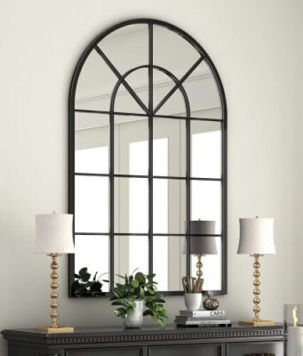 Arched Window Finished Metal Mirror