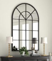 Arched Window Finished Metal Mirror