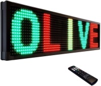 OLIVE LED Sign 3 Color RGY, P20, 15" x 66" IR Programmable Scrolling Outdoor Message Display Sign,&nbsp;EMC - Industrial Grade Business Ad Machine. NEW. Single Sided. Comes with Remote.&nbsp;Made for both indoor and outdoor use.