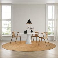 Hausattire Hand Woven Jute Braided Area Rug
