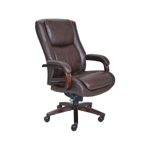  La-Z-Boy Winston Ergonomic Faux Leather Executive Big & Tall Chair, 400 lb. Capacity, Brown