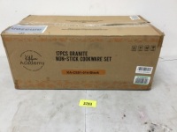17pc Granite Non-Stick Cookware Set