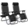 Set of 2 Adjustable Zero Gravity Patio Chair Recliners w/ Cup Holders&nbsp;