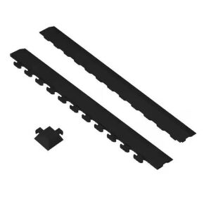 Norsk Hidden Black 18 in. W x 18 in. L PVC Interlocking Tile Trim Kit, 18 pcs