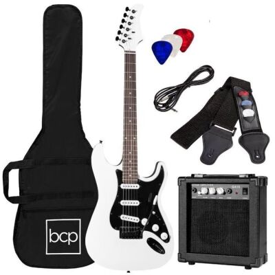 Beginner Electric Guitar Kit w/ Case, 10W Amp, Tremolo Bar - 39in 
