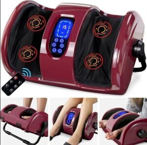 Reflexology Shiatsu Foot Massager w/ High-Intensity Rollers, Remote Control