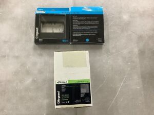 Lot of (2) Legrand Adorne Graphite 2-Gang Screwless Wall Plate with Microban & (1) Adorne 450W CFL/LED Paddle Dimmer, Graphite, with Microban