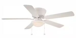 Hugger 52 in. LED Indoor White Ceiling Fan with Light Kit