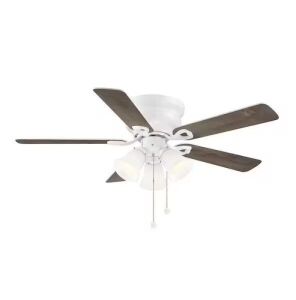 Clarkston II 44 in. LED Indoor White Ceiling Fan with Light Kit