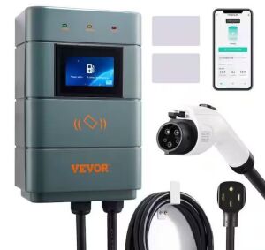 VEVOR 24 ft. 240V Home Outdoor Level 2 EV Charging Station 48 Amp Electric EV Charger IP66 NEMA 14-50