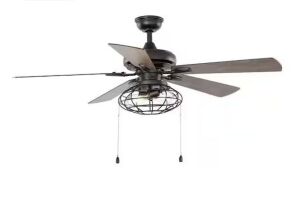 Home Decorators Collection Ellard 52 in. LED Indoor Matte Black Ceiling Fan with Light