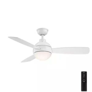 Home Decorators Collection Alisio 44 in. LED White Ceiling Fan with Light and Remote Control