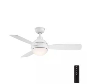 Home Decorators Collection Alisio 44 in. LED White Ceiling Fan with Light and Remote Control