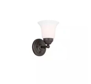 Hampton Bay Ashurst 1-Light Oil-Rubbed Bronze Wall Sconce with Switch