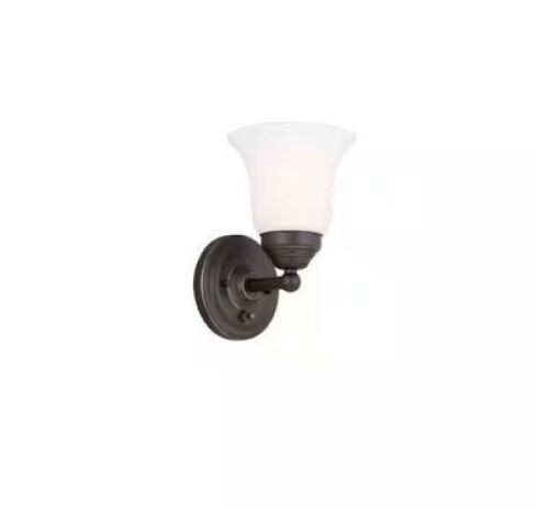 Hampton Bay Ashurst 1-Light Oil-Rubbed Bronze&nbsp;Wall Sconce with Switch