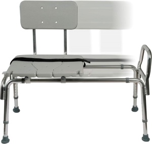 DMI Tub Transfer Bench and Shower Chair with Non Slip Aluminum Body, 400lb Capacity