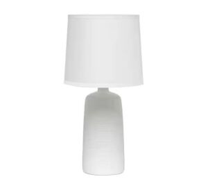 Simple Designs 15 .75 in. Off White Textured Linear Ceramic Table Lamp - Shade Dented