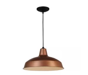 Hampton Bay 1-Light Vintage Copper Warehouse Pendant with Metal Shade