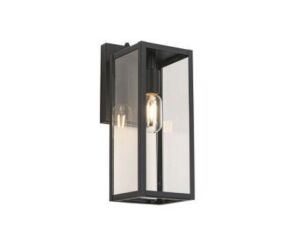 1-Light Matte Black Metal Outdoor Hardwired Wall Sconce