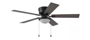 Belanova 52 in. Indoor LED Black Hugger Ceiling Fan with Light Kit, Reversible Blades, and Reversible Motor