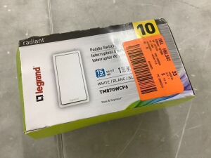 Legrand Radiant 15 Amp 120-Volt Single-Pole Decorator/Rocker Light Switch White, 10 Pack 