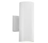KICHLER Independence 12 in. 2-Light White Outdoor Hardwired Wall Cylinder Sconce with No Bulbs