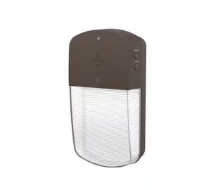 Lithonia Lighting OLWP 70-Watt Equivalent Bronze Outdoor Integrated LED Wall Pack Light with Selectable (On/Off) Dusk to Dawn Photocell