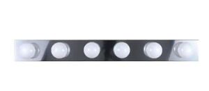 Volume Lighting 6-Light Indoor Chrome Hollywood Vanity Light Bar Wall Mount or Wall Sconce