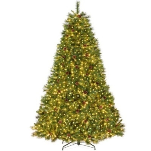 Pre-Lit Artificial Scotch Pine Christmas Tree w/ Metal Stand 6ft