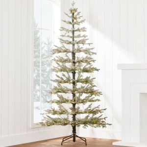 9' Pre-Lit Sparse Flocked Christmas Tree w/ 2-in-1 LEDs, Cordless Connection