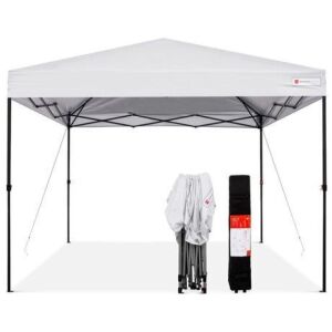 One-Person Setup Instant Pop Up Canopy w/ Case, 4 Weight Bags - 10x10ft