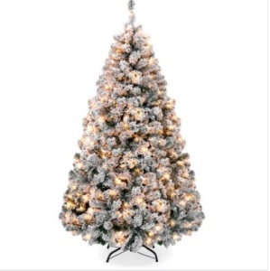 6' Pre-Lit Snow Flocked Artificial Pine Christmas Tree w/ Warm White Lights $254.99