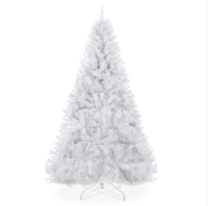 6' Premium White Artificial Pine Christmas Tree w/ Tips, Foldable Metal Base $99.99