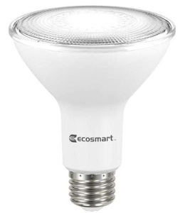 EcoSmart 75-Watt Equivalent PAR30 Dimmable Energy Star Flood LED Light Bulb Bright White Case of 8 bulbs (4- 2 packs) Bright white color temperature 3000K provides energizing, crisp light.  Brightness: 700 Lumens  Energy efficient LED  $55.92 Ideal for in