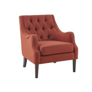 Madison Park Qwen Button Tufted Accent Chair in Spice