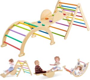 Rainbow Pikler Triangle Climber Set