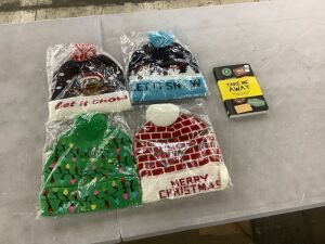 Lot of (4) Winter Beanies & (1) Travel Book