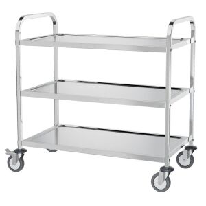 3-Tier Large 330lbs Capacity Stainless Steel Utility Cart with Wheels