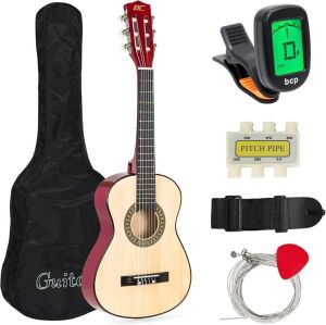 30in Kids Classical Acoustic Guitar Beginners Set w/Carry Bag, Picks, E-Tuner, Strap