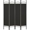 4-Panel Folding Privacy Screen Room Divider Decoration Accent, 6ft
